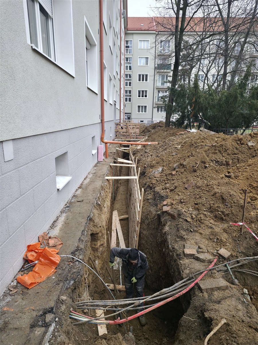 Hlboký výkop pri realizácii prípojok